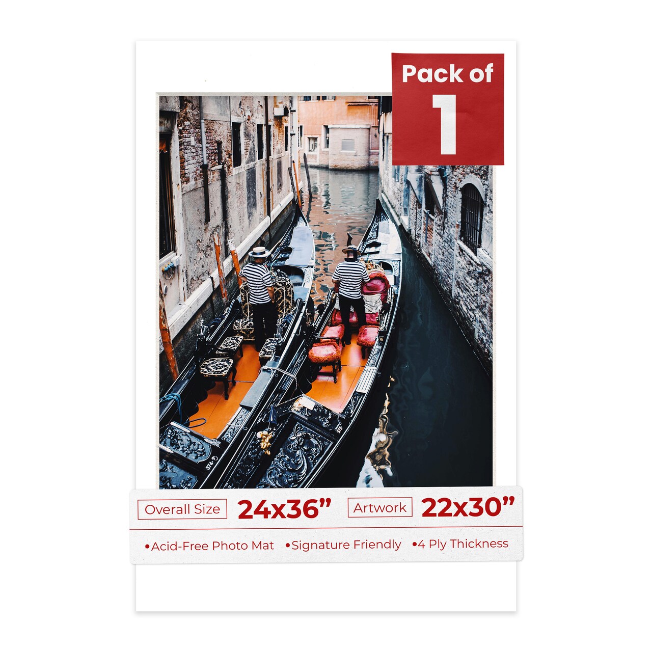 Textured White Mat Board for 24x36 Frames - Fits 22x30 Photos